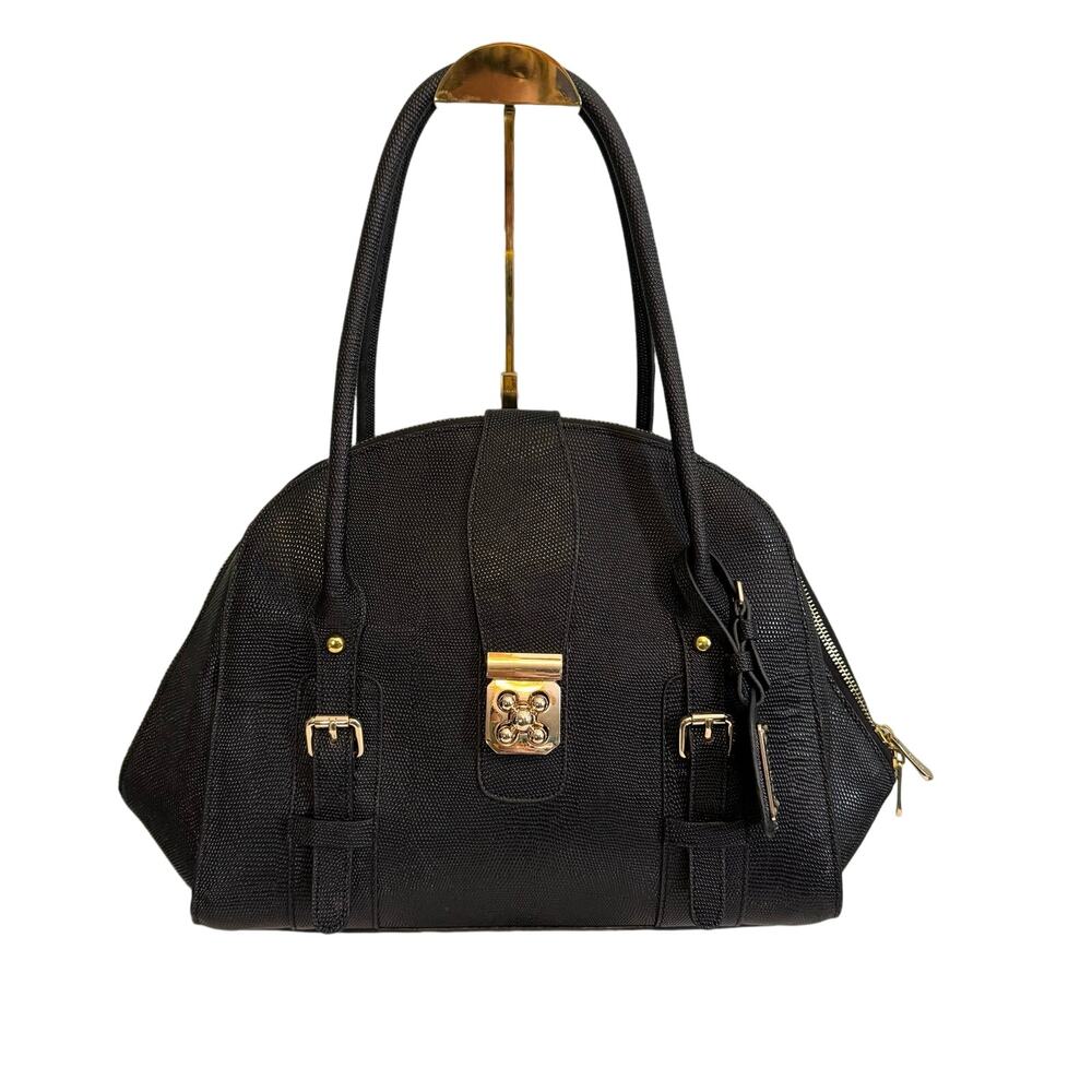 Stauer Satchel Buckle Handbag Black One Size